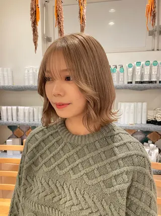 カラー ブリーチなしWカラー 縮毛矯正・清水天空のヘアスタイル