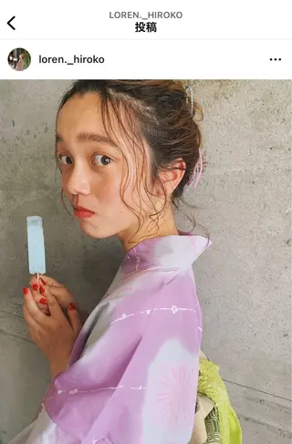 ミディアム LOREN＋透明感 オリーブhirokoのヘアスタイル