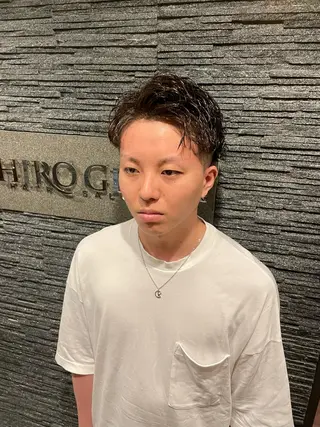 ショート パーマ メンズ カット指名No1漆原 聡のヘアスタイル