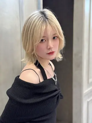 ミディアム ウルフ/レイヤー/ ボブ/大石晴也🦋のヘアスタイル