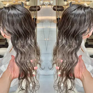 セミロング カラー 縮毛/レイヤー 韓国/橋口のヘアスタイル