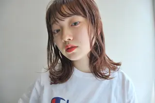 ミディアム パーマ カラー OKAMOTO SUSUMUのヘアスタイル