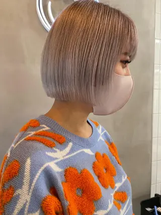 ショート カラー センターパート/ 暖色カラーayuのヘアスタイル