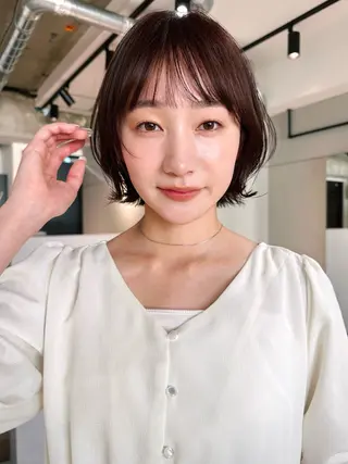 ショート カラー パーマ 🫧小顔×似合わせ× 透明感カラー🫧のヘアスタイル