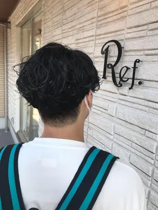 パーマ メンズ 暖色カラー🍊 ボブ🌿顔周りcutのヘアスタイル