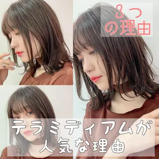 ミディアム カラー 寺山 佳貴のヘアスタイル
