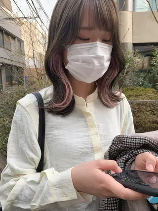 ミディアム カラー SAKURA 原宿所属・なかの たくみのヘアスタイル