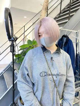 ショート カラー ヘアアレンジ y.s.h所属・ハイトーンカラー🌈 メンズパーマ鈴木康平のヘアスタイル