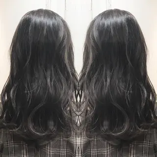 ミディアム カラー 難波 茜のヘアスタイル
