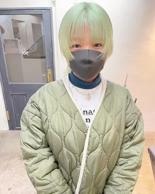 ショート カラー ヘアアレンジ 丸山渉/パーマ エフェクトブリーチのヘアスタイル