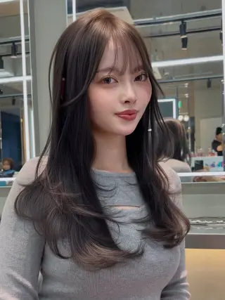 ロング カラー パーマ 【美髪矯正】 吉村　清志のヘアスタイル