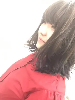 ミディアム カラー 白髪ぼかしハイライト 柳川拓哉のヘアスタイル