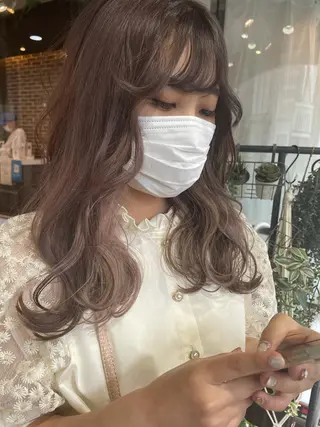 セミロング カラー 韓国ヘア🦋 MIYUのヘアスタイル