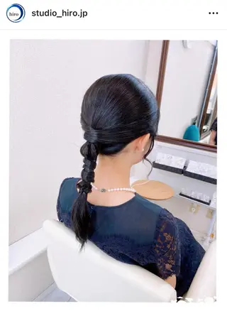 セミロング ヘアアレンジ 京都.祇園セットサロン:スタジオ ヒロ【Studio hiro】所属・ヒロ(hiro) •スタジオヒロのヘアスタイル