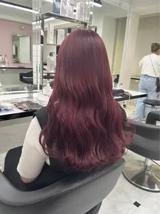 ロング カラー ヘアアレンジ 🩶学生指名No.1 レッド・ボルドー🩶のヘアスタイル