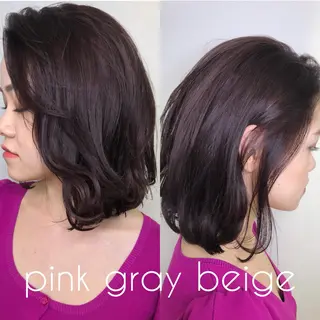 ミディアム カラー 寺山 佳貴のヘアスタイル