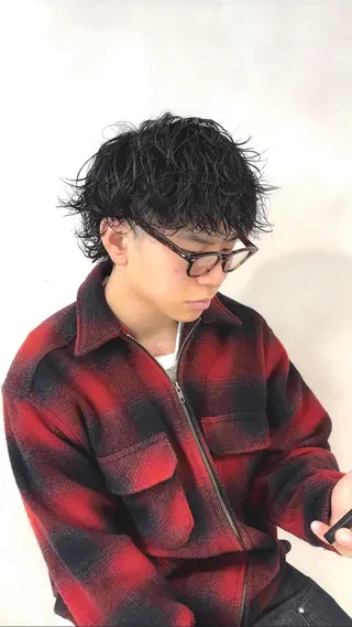 ミディアム 新宿/韓国レイヤー/ 顔まわり/メンズヘアのヘアスタイル