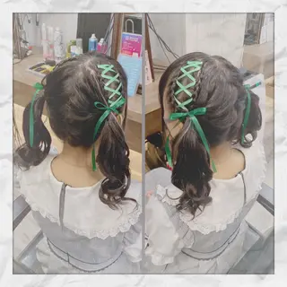 セミロング ヘアアレンジ ヘアセット/着付け 𓇼 松本 夏美𓇼のヘアスタイル