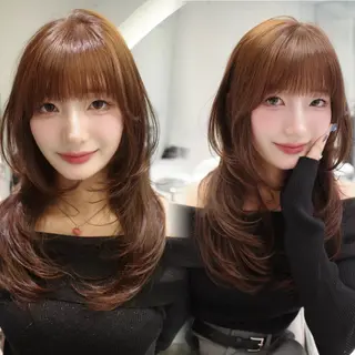 セミロング 横坂 菜々子のヘアスタイル