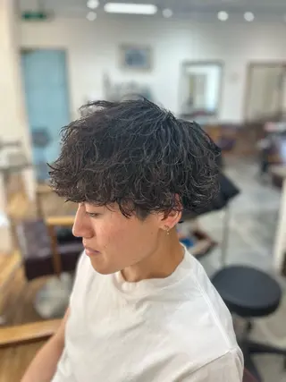 ショート パーマ メンズ CECIL hair なんば店所属・メンズパーマ 艶髪☆店長☆有馬のヘアスタイル