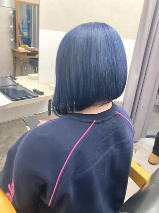 ミディアム カラー たつや/ハイトーン/ バレイヤージュ/寒色のヘアスタイル