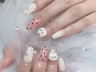 ネイル エツメ💅 長さだし🎀デザインのネイルデザイン