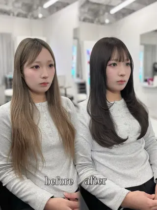 セミロング カラー 赤みなしカラー/梅田 /レイヤー/IORIのヘアスタイル