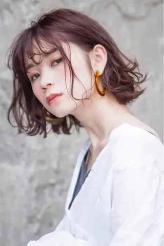 ミディアム カラー パーマ 💘透明感カラー💘 沖本 将宏のヘアスタイル