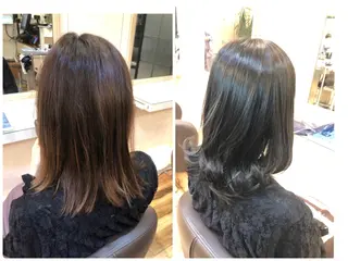 ミディアム COA所属・小顔カット前髪 顔周りカット林亮佑のヘアスタイル