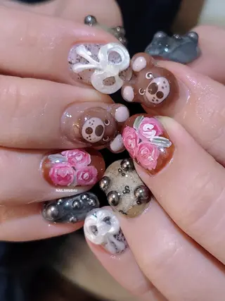 ネイル 3dパーツ/流行り 👧shushu❤️のネイルデザイン