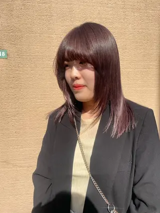 ミディアム カラー mei｜顔まわり ×透明感カラーのヘアスタイル