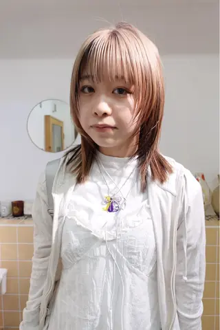 ミディアム カラー sakura🌸 レイヤー/韓国ヘアのヘアスタイル