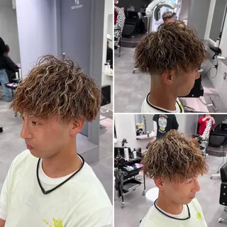 カラー パーマ メンズ R/🤎 パーマ＆ブリーチ🔥のヘアスタイル