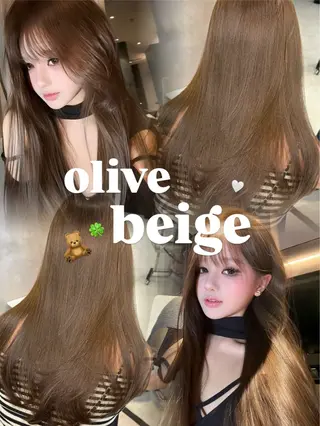 ロング カラー 韓国×ワンホン 艶カラー/ハヅキ🎀のヘアスタイル