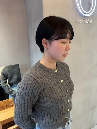 ショート センターパート /ニュアンスパーマのヘアスタイル