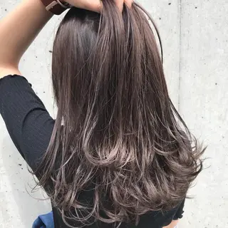 セミロング カラー 韓国レイヤーカット ◻️ベージュカラーのヘアスタイル