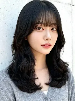 セミロング カラー 韓国レイヤーカット 🫧大阪梅田レイヤーのヘアスタイル