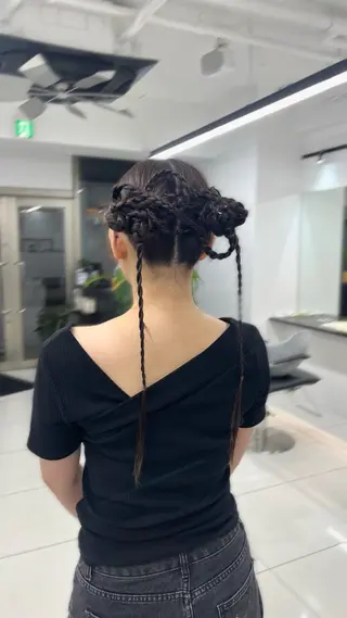 ロング ヘアアレンジ ブリーチなしWカラー /アレンジ/ユウミのヘアスタイル