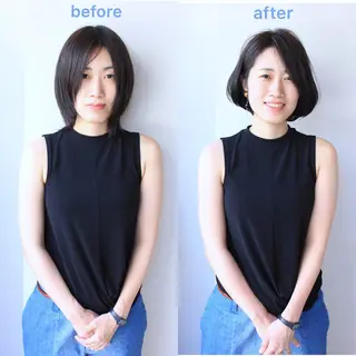 ミディアム 河野 薫のヘアスタイル