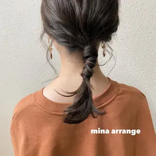 ミディアム カラー ツキノキ ミナのヘアスタイル