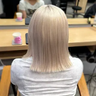 ミディアム ブリーチ/艶カラー/ sakura❤︎のヘアスタイル