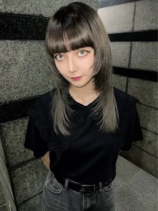セミロング 【ロングウルフカット 姫カット】伊藤裕哉のヘアスタイル