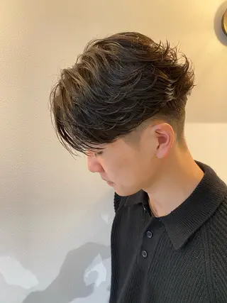 パーマ メンズ 心櫻/メンズパーマ/ ニュアンス/フェザーのヘアスタイル