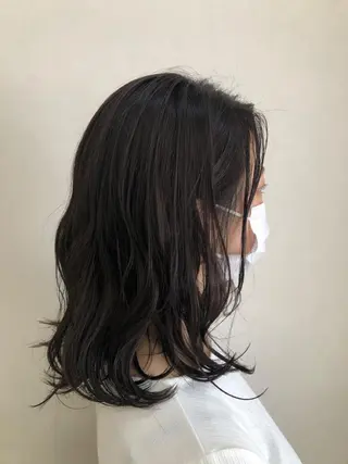 セミロング カラー 佐々木 政徳のヘアスタイル