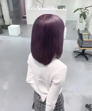 ミディアム カラー LEF TATEMACHI所属・西山祐生/ハイトーン /ケアブリーチ/艶髪のヘアスタイル