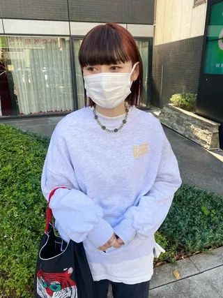 ショート カラー パーマ ヘアアレンジ 髪と音処　マトぺ所属・デザインカラー/ボブ ブリーチカラー/ユリのヘアスタイル