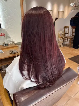 セミロング カラー 🥀韓国ヘア🥀 宮津真菜のヘアスタイル