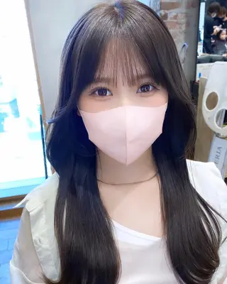 ロング カラー On所属・顔まわりカット🌟 くびれヘア/寺門遥輝のヘアスタイル