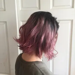 ミディアム カラー ホワイト&レイヤーカ ットエクステ長畠俊輔のヘアスタイル