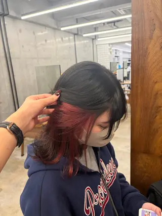 セミロング 暖色/ブリーチカラー 希空🪽🤎のヘアスタイル